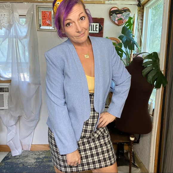 Nine West Blue Open Front Office Business Casual Blazer / Jacket Size 8